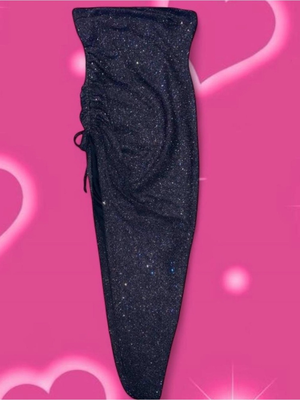 Sparkly Black slide slit dress